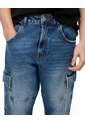 Jean Cargo Recto índigo Medio Hombre Azul de Gef