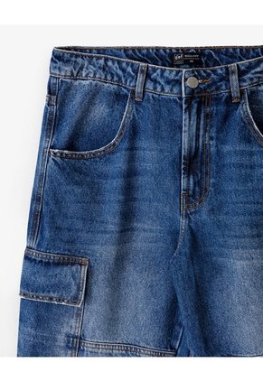 Jean Cargo Recto índigo Medio Hombre Azul