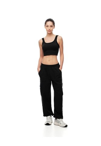 Jogger Tiro Medio Algodón Negro Mujer Negro Gef