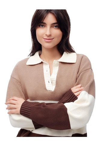 Buzo Regular Café Bloques Mujer Cafe Gef
