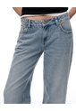 Jean Regular Tiro Bajo índigo Medio Mujer Azul de Gef