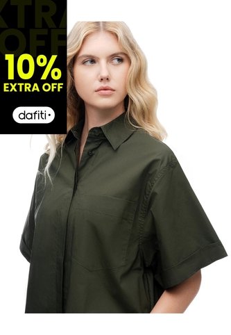 Camisa Oversize Verde Mujer Verde Gef
