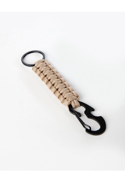 Llavero Trenzado Con Gancho Beige Hombre