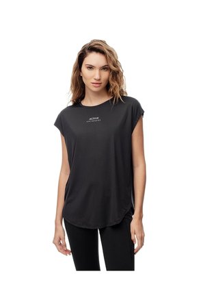 Camiseta Deportiva Secado Rápido Negra Mujer Negro