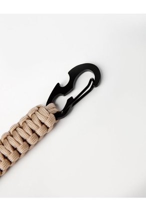 Llavero Trenzado Con Gancho Beige Hombre