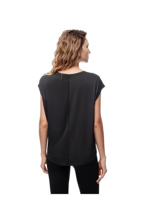Camiseta Deportiva Secado Rápido Negra Mujer Negro