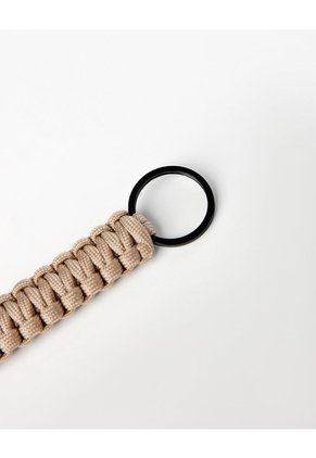 Llavero Trenzado Con Gancho Beige Hombre
