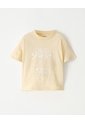 Camiseta Regular Algodón Amarilla Estampada Niña Amarillo de Gef