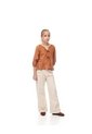 Pantalón Flare Tiro Medio Drill Algodón Habano Niña Marron de Gef