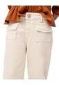 Pantalón Flare Tiro Medio Drill Algodón Habano Niña Marron de Gef