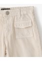 Pantalón Flare Tiro Medio Drill Algodón Habano Niña Marron de Gef
