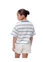 Camiseta Oversize Algodón Rayas Niña Azul de Gef