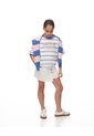 Camiseta Oversize Algodón Rayas Niña Azul de Gef