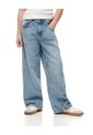 Jean Wide Leg Tiro Medio índigo Medio Niña Azul Oscuro de Gef