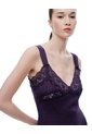 Vestido Largo Lencero Encaje Morado Mujer Purpura de Gef