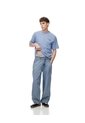 Camiseta Regular Algodón Estampada Hombre Azul de Gef