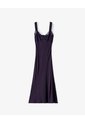Vestido Largo Lencero Encaje Morado Mujer Purpura de Gef