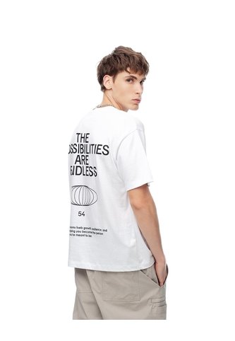 Camiseta Regular Algodón Estampada Hombre Blanco Gef