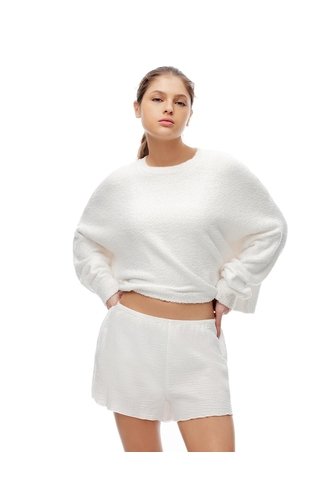Short De Pijama Algodón Blanco Mujer Blanco Gef