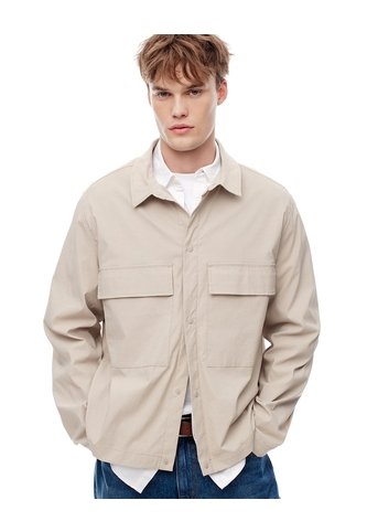 Chaqueta Overshirt Habano Hombre Marron Gef