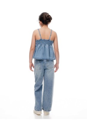 Blusa Regular índigo Medio Niña Azul