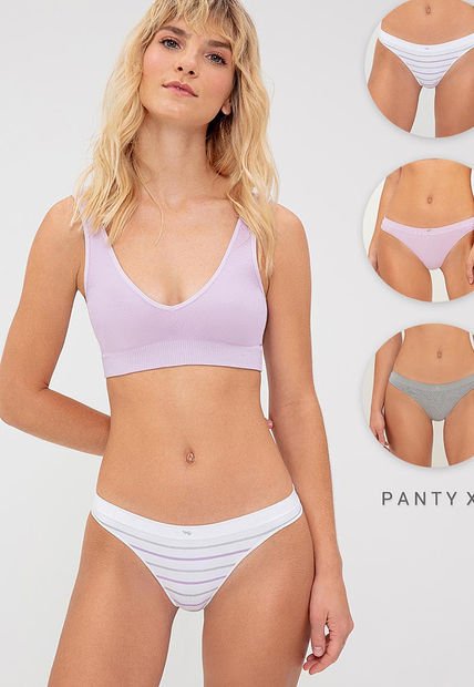 Pantie X3 Gris-Blanco-Lila Gef Dax - Compra Ahora | Dafiti Colombia