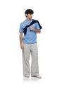 Camiseta Oversize Algodón Azul Hombre Azul de Gef