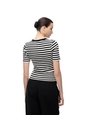 Camiseta Slim Rib Algodón Rayas Mujer Blanco de Gef