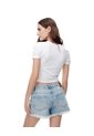 Short Tiro Medio Denim Desgaste índigo Medio Mujer Azul Oscuro de Gef