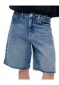 Bermuda Regular Tiro Medio Denim índigo Medio Mujer Azul de Gef