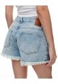 Short Tiro Medio Denim Desgaste índigo Medio Mujer Azul Oscuro de Gef