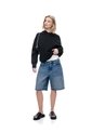 Bermuda Regular Tiro Medio Denim índigo Medio Mujer Azul de Gef