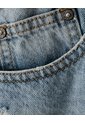 Short Tiro Medio Denim Desgaste índigo Medio Mujer Azul Oscuro de Gef