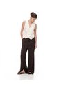Pantalón Wide Leg Tiro Alto Chocolate Mujer Chocolate de Gef