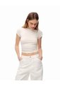 Camiseta Crop Slim Habano Mujer Marron de Gef
