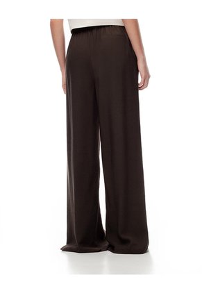 Pantalón Wide Leg Tiro Alto Chocolate Mujer Chocolate