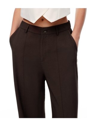 Pantalón Wide Leg Tiro Alto Chocolate Mujer Chocolate