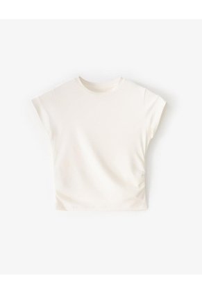 Camiseta Crop Slim Habano Mujer Marron