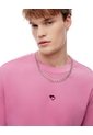 Camiseta Regular Algodón Rosa Estampada Unisex Rosa de Gef