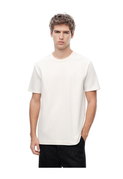 Camiseta Oversize Algodón Vainilla Hombre Beige