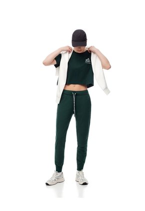 Jogger Tiro Medio Algodón Verde Mujer Verde