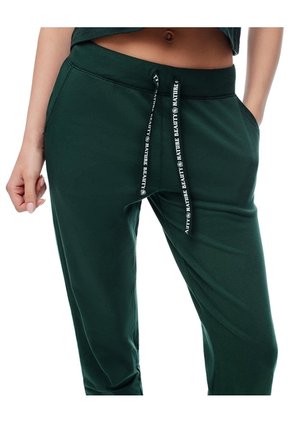 Jogger Tiro Medio Algodón Verde Mujer Verde