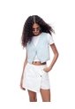 Falda Short Tiro Alto Denim Blanca Mujer Blanco de Gef