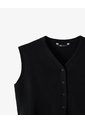 Chaleco Regular Rib Negro Mujer Negro de Gef