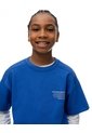 Camiseta Oversize Algodón Estampada Niño Azul de Gef