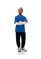 Camiseta Oversize Algodón Estampada Niño Azul de Gef