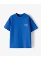 Camiseta Oversize Algodón Estampada Niño Azul de Gef