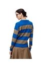Suéter Tipo Polo Tejido De Punto Rayas Mujer Azul de Gef
