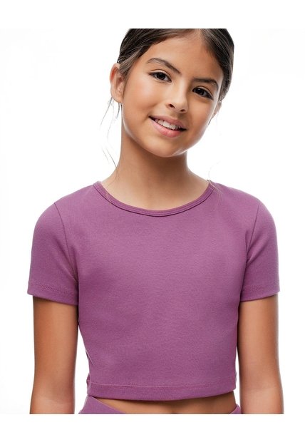 Camiseta Regular Corta Morada Niña Purpura