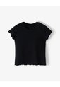 Camiseta Slim Manga Corta Negra Niña Negro de Gef